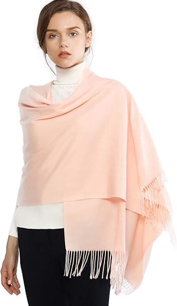 Dames Sjal Pashmina Sjal og Wraps til Bryllupssjal til Kvinder Vinter (Pink-2)
