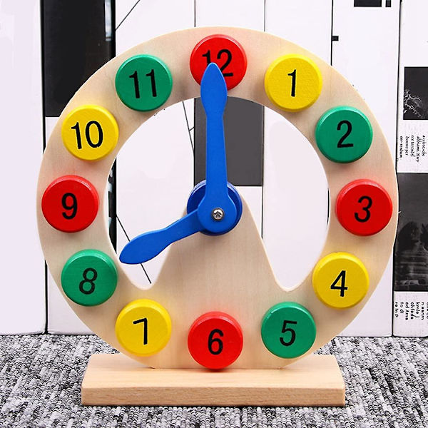 Analog Klocka Leksak Trä Utvecklande Slät Kreativ Söta Lärande Klocka Pedagogisk Leksak Utvecklande Kreativ Rolig Simulerad Ihålig Undervisning Slät