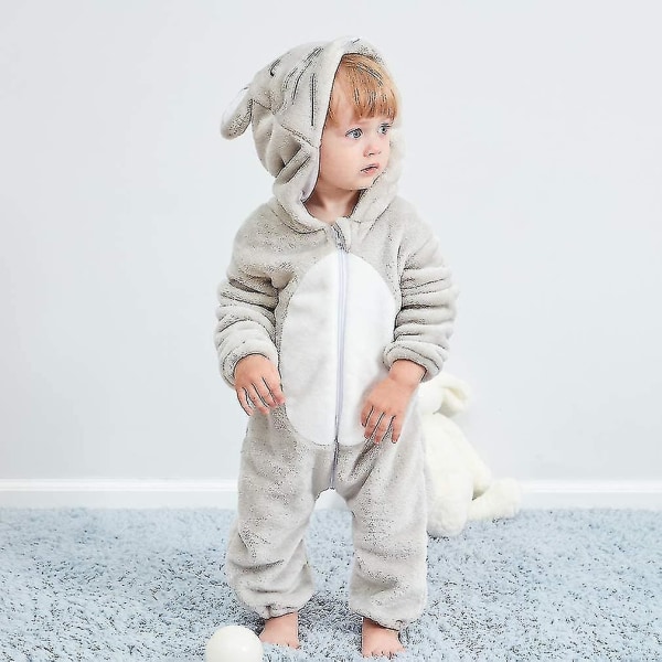 Unisex Baby Dyre-Kostyme Vinter Høst Flanell Hetterock Cosplay Mouse 80