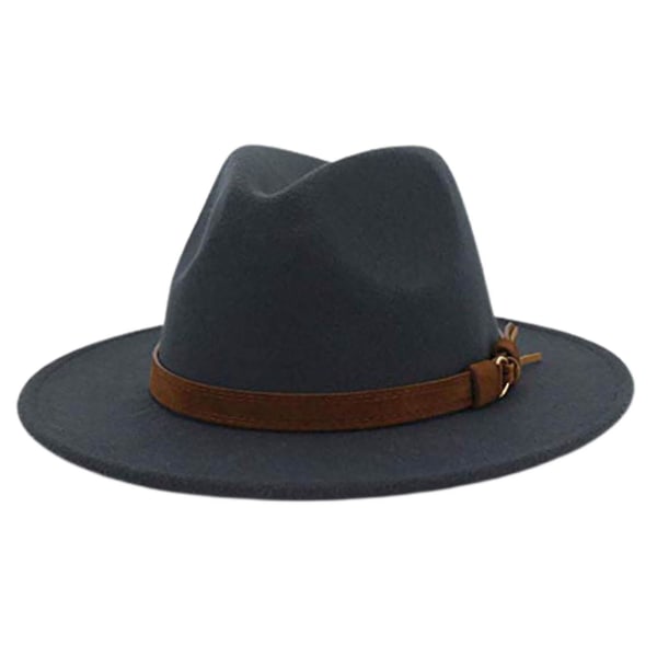 Fedora säädettävä hengittävä huopa Miesten vintage tyylinen hattu retkeilyyn Dark Gray