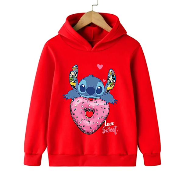 Morsom 90-talls jule Stitch hettegenser Barn Tegneserieklær Jente Gutt Lilo og Stitch Genser Hettegenser Baby Avslappet Topp 936 936 120CM