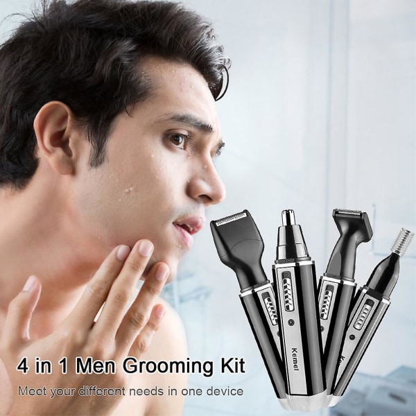 4 in 1 -nenähiusleikkuri miesten USB ladattava kulmakarvojen ja korvien hiustenleikkuri, sähköinen korvien hiustenleikkuri miesten hoitosarja