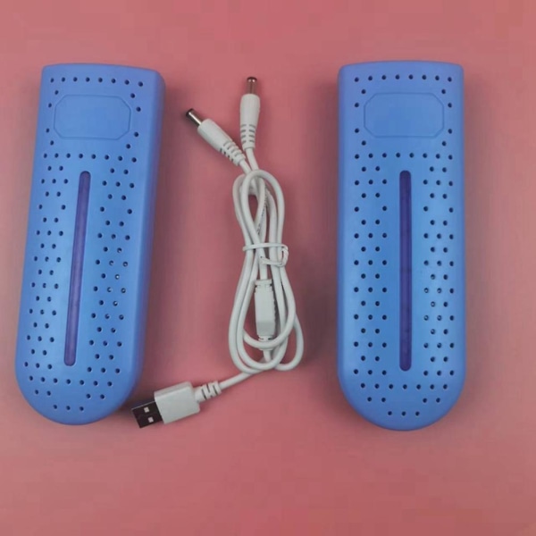 USB skotork med ultraviolett sterilisering Intelligent timing för skor Strumpor Tofflor, blå