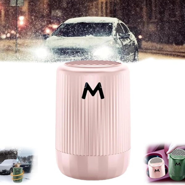 Køretøjsmikrobølge molekylært afisningsinstrument, bærbart køretøjsmonteret mikroovn Kraftfuld tømiddel, solid aromaterapi afisningsbæger Pink