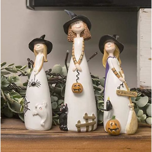 Halloween Witch -koristeet figuriinit, klassiset noitahatut, kissa ja kurpitsat B