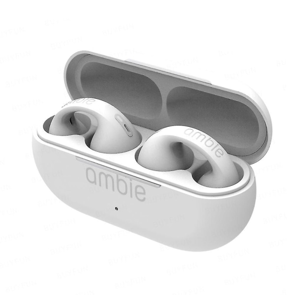 För Ambie Sound Earcuffs Öron Bone Conduction Örhänge Trådlösa Bluetooth hörlurar Auriculares Headset-utmärkt White