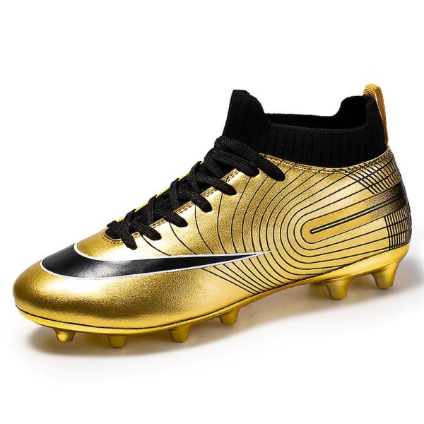 KIDENG Herr Fotbollsskor Vuxen Hög Ankel Fotbollsskor Gräs Träning Sport Skor Sneakers Yj32751G Gold 38