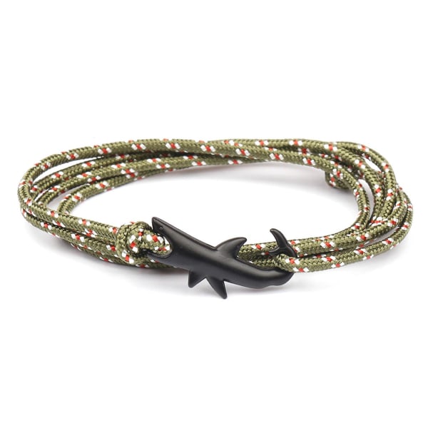 Shark Bracelet Fashion Punk Alloy Shark Tail Hook Rope Link Bracelet Unisex