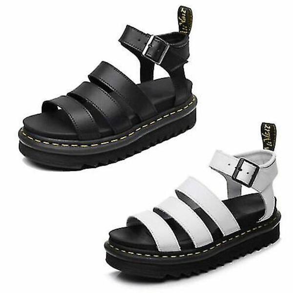 Kvinnors Chunky Sandaler Tjocka Sula Remmar Block Flatforms Skor Sommar Black 36