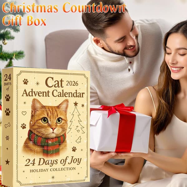 Adventskalender Blind Box 24 dager sjarmerende katteformede juletrepynt gaveeske nedtelling