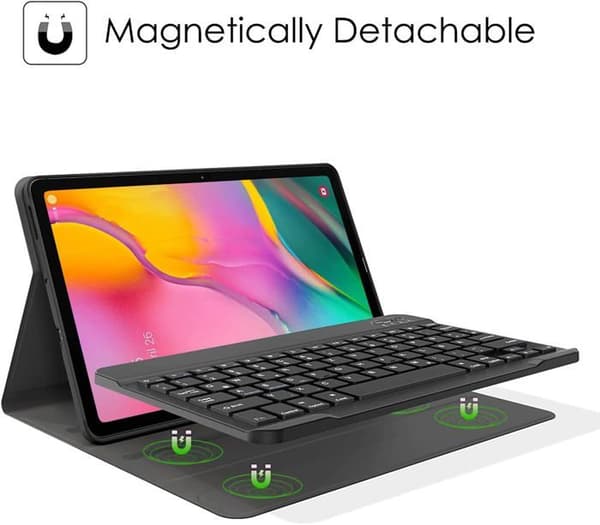 Tastaturetui - Samsung Galaxy Tab A 10.1 - Fransk AZERTY - Avtakbart - Trådløs Bluetooth