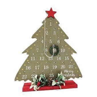 Rustikk juleadventskalender borddekorasjon