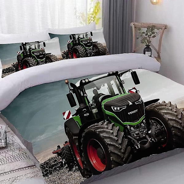 Traktor Täcke Set 2/3 Delar Pojkar Traktor Sängkläder Set Med Kuddfodral 50x75 Cm För Barn Barn Tonåringar 135x200cm