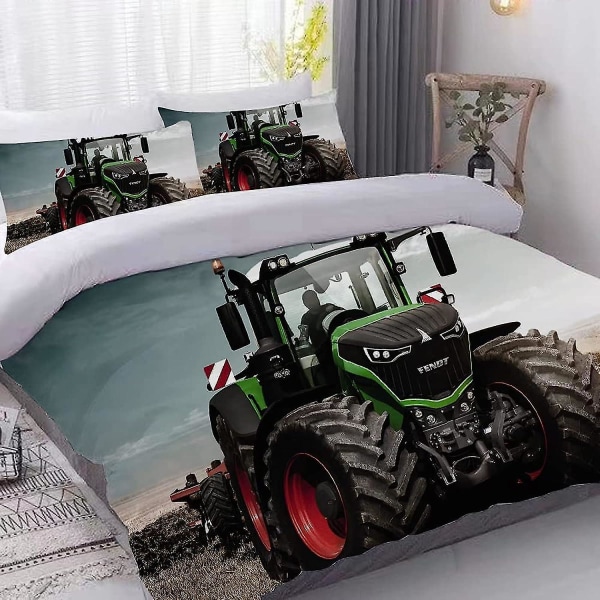Traktorin cover 2/3-osainen poikien Traktori-vuodevaatteet set tyynyliinoineen 50x75 cm lapsille , lapsille, teini-ikäisille 140x210cm