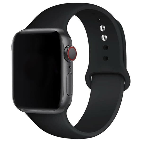 Silikone urrem kompatibel med Apple Watch, 38/40/41mm, Sort