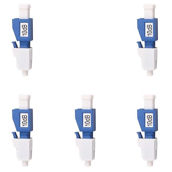 5 stk. LC UPC 10dB Fiberoptisk Adapter til Simplex SC UPC Konnektor Blue