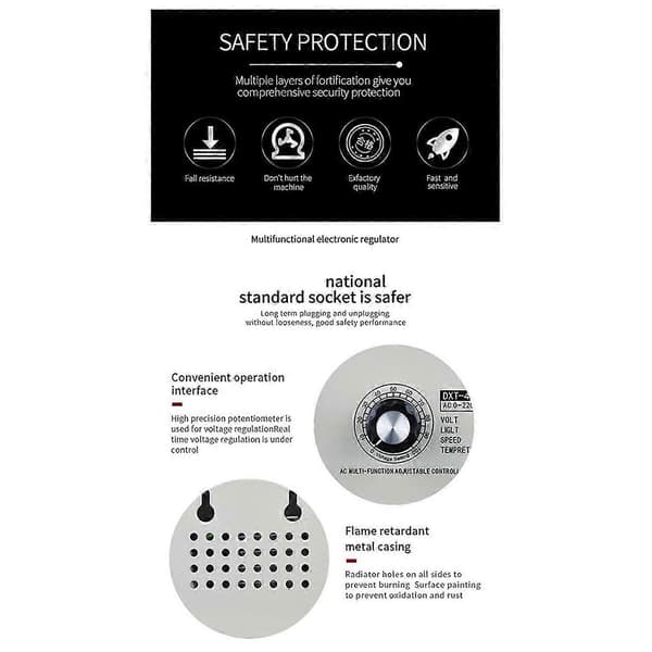 Justerbar spændingsregulator 4000W SCR EU-stik