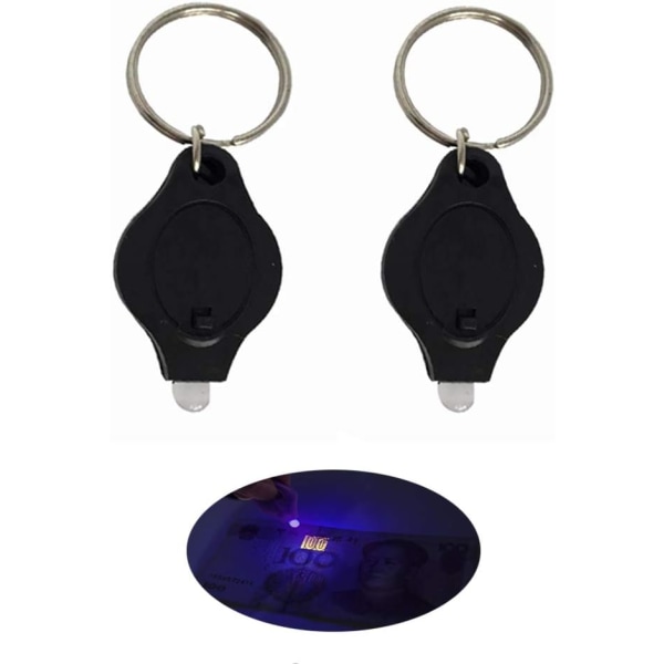 2/5-pakke mini LED-lommelykt UV-pengekontroll nøkkelringlampe Lommelykt LED-pengedetektorlys, 7 farger