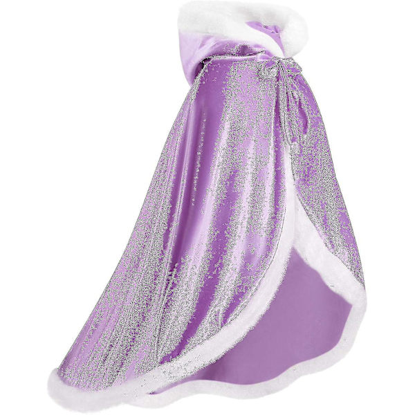 Vendbar Kappe til Børn og Voksne, Påske Nytår Kappe Fantasikostume Vampyr Hexe Troldmand Rollespil Kappe-zong Purple 110cm
