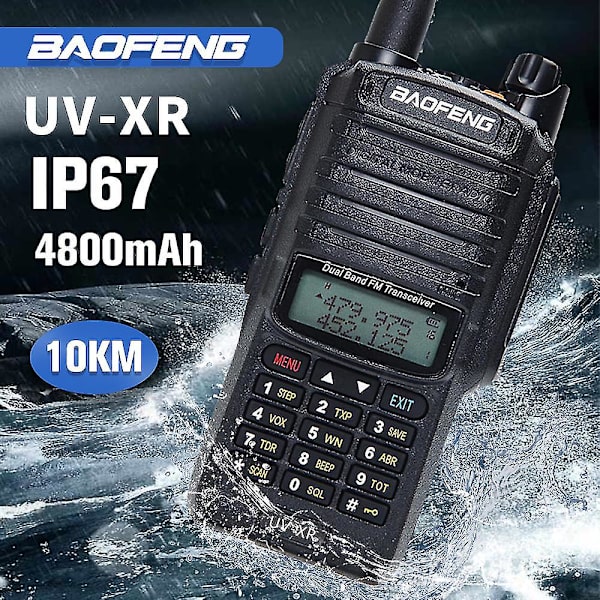 Baofeng UV-XR IP67 Vandtæt Dobbelt Bånd Ham Radio UVXR 4800mah 10W Kraftfuld Walkie Talkie 10km Lang Rækkevidde To Vejs Håndholdt Radio add longer antenna