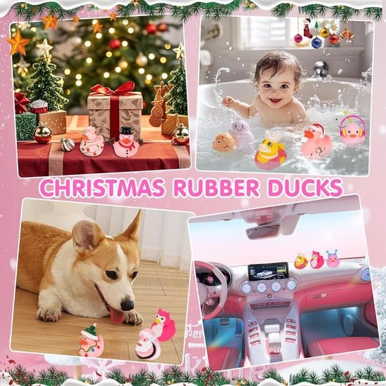 Jul, 24 rosa badeender julekalender, julegave, gavesett, 24 dagers nedtelling til jul