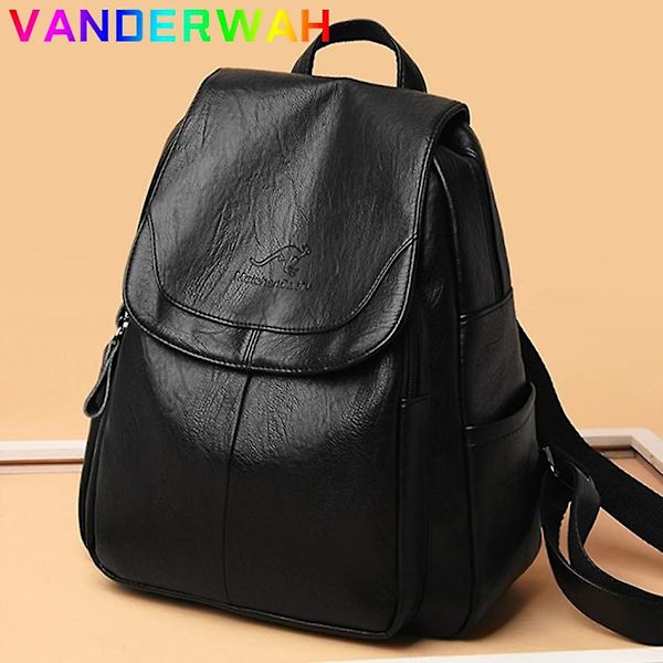 Aito Nahka Naisten Reppu Muodikkaat Naisten Olkalaukut Sac A Dos Naisten Reppu Mochilas Koululaukut Teini-tytöille 2023 Yellow Brown