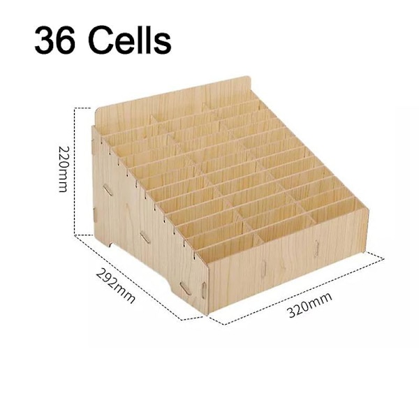 Træblyantsholder Enkel Blyantsæske Multi Pen Organizer Opbevaring til Skrivebord Skole Kontor Klasseværelse Walnut 12 cells