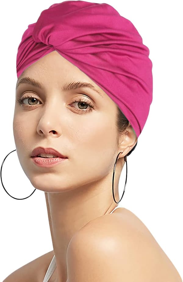 Plissert badehette dame Langhårshette Badehette Superelastisk turbanhette
