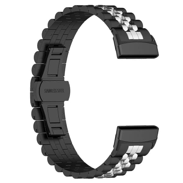 Til Fitbit Versa 3/Versa 4 Urremme i rustfrit stål, 5 perler, udskiftningsurrem med værktøj Multicolor Style B