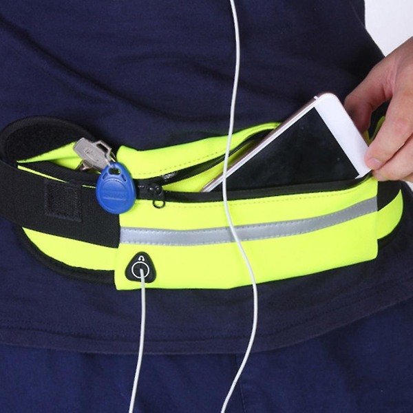 Naievear Unisex Vandtæt Løbe Sportsbælte Bum Taljepose Telefonholder Fanny Pack Dark Blue