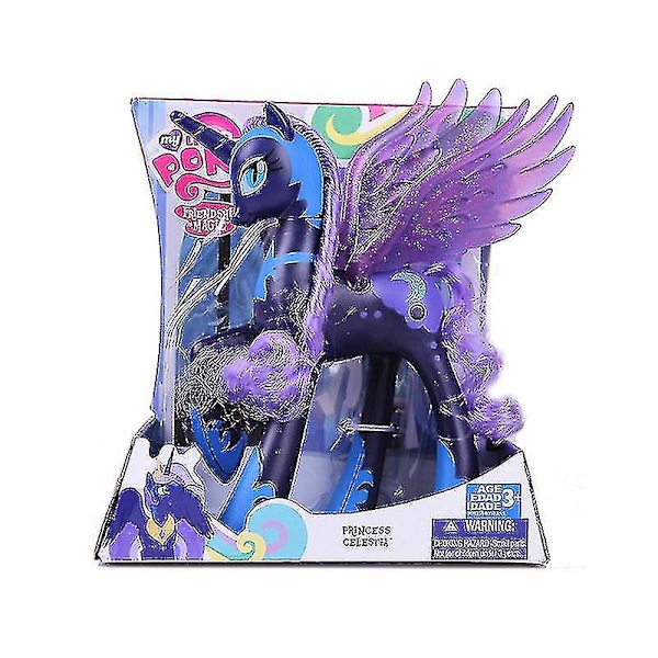 Ny 22cm My Little Pony Friendship Is Magic Prinsessa Celestia Cadance Luna Actionfigur Docka Julgåva Leksak För Barn Gåvor-n-yvan RainbowDash with box