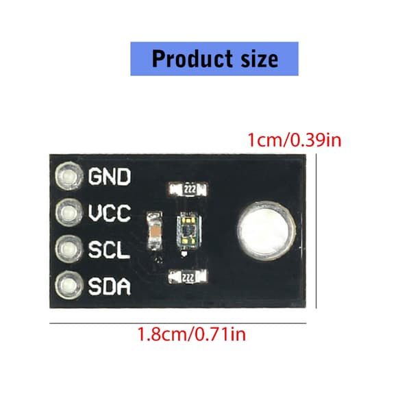 Avancerad ljussensor 6075-modul för dator-DIY-projekt, PCB-konstruktion