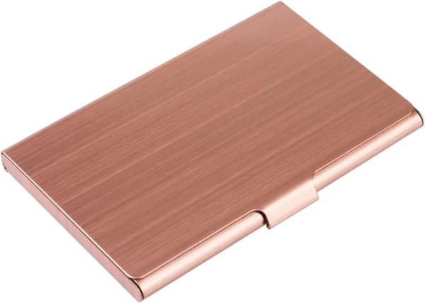 Käyntikorttikotelo, ohut kotelo, taskukotelo metallia red bronze