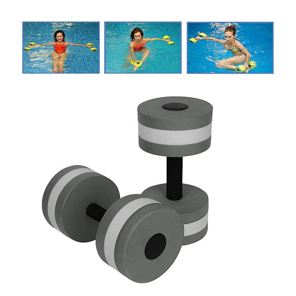 Simningsflottar för Vuxna 1 Par Aqua Fitness Hantlar Skum Dumbbells Handstänger Pool Motståndsträning Gray