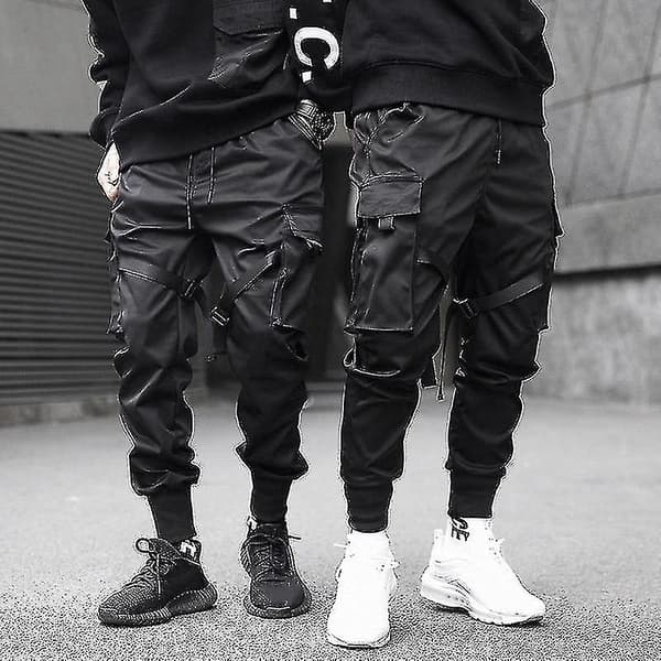 Miesten Hip Hop, nauhat, taskulliset cargo-housut XL
