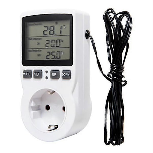 Digital temperaturkontroller strømkontakt med timer, EU-plugg FR