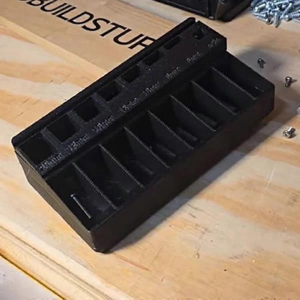 3D-printad skruvlängdssorteringsbricka Praktisk skruvverktygslåda Organizer Muttrar Black