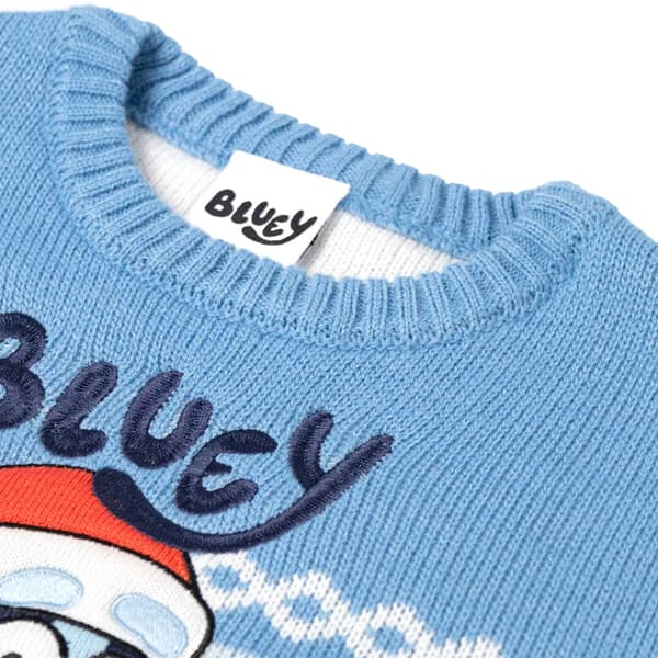 Bluey Gutter Karakter Julegenser 5-6 År Lyseblå Light Blue 5-6 Years