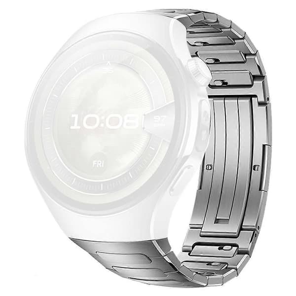 Til Huawei Watch 5 46mm Titanium Alloy Urrem Quick Release One-bead Håndledsrem Silver