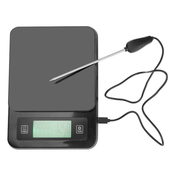 3 kg / 0.1 g Electronic Kitchen Scale Portable Cooking Scale Weight with Temperature Probe 0.3
