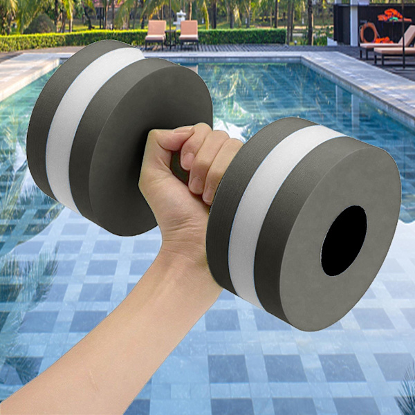 Simningsflottar för Vuxna 1 Par Aqua Fitness Hantlar Skum Dumbbells Handstänger Pool Motståndsträning Gray