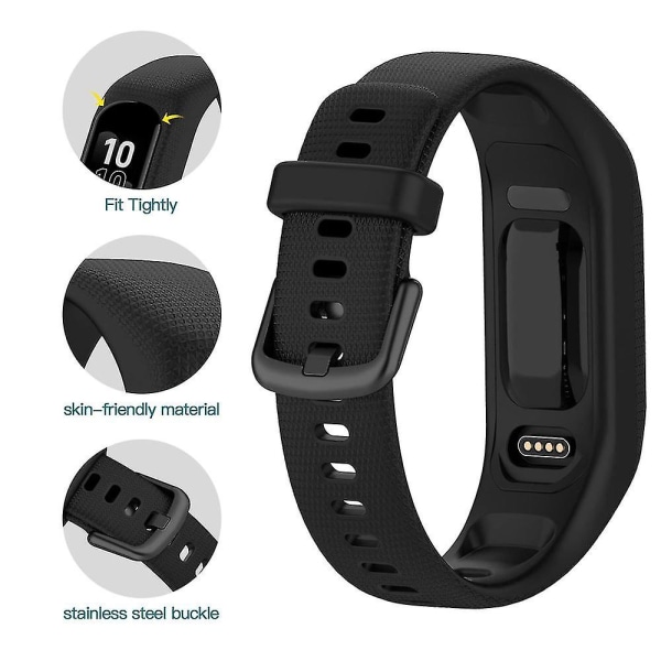 3 st Soft Silikonband för Garmin Vivosmart 5 Armband Ersättnings Sport Färgglada Armband för Vivosmart 5 Armband White