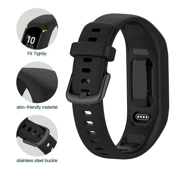 3 stk Myke Silikonbånd For Garmin Vivosmart 5 Remmer Erstatning Sport Fargerike Rem For Vivosmart 5 Armbånd Black-White-Blue