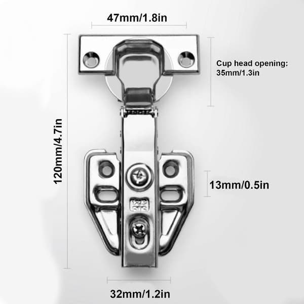 10 PCS/SET Door Hinges Cabinet Hinges Soft Close Full Overlay Wardrobe Kitchen Full Overlay Silver