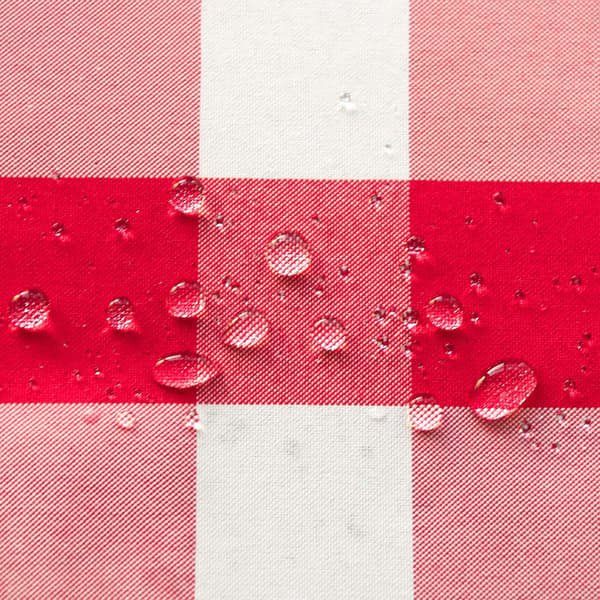 Rød og hvit rutete rektangulær stoff - Flekkbestandig, vanntett (Platert)