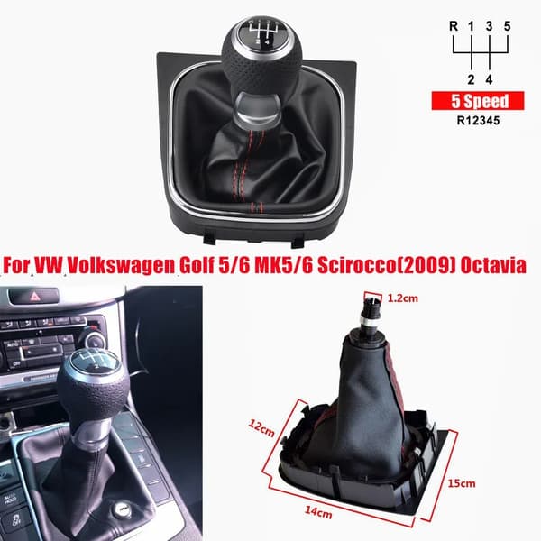 Gear Shift Knob for VW, VW Golf 5 MK5 Rabbit Jetta 2004 2005 2006 2007 2008 2009 Volkswagen Golf 6 Jetta MK6 2010-2014