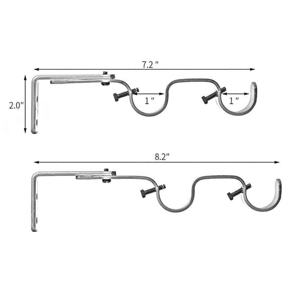3 st Kraftiga och robusta gardinstångsfästen i järn för 25,4 mm gardinstång Silver