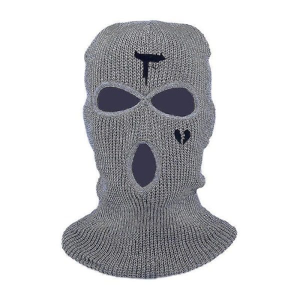 3 Hål Winter Warm Unisex Balaclava Mask Gray