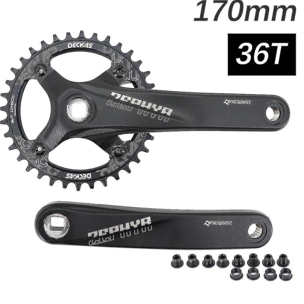 Prowheel Kranksæt Square Hole Mtb Bike 104bcd 170mm 175mm Deckas Chainring Mountain Bike 30t 32 34 36 38 40t 1x 2x 1 2 Speed 170mm and 36T