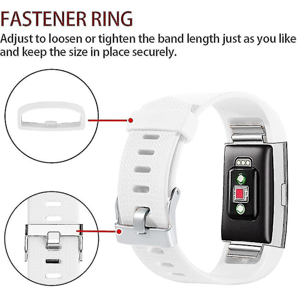 Vaihtohihnat yhteensopivat Fitbit Charge 2:n, Classic & Special Edition -malleille, säädettävät urheilurannekkeet, korkealaatuiset White Small